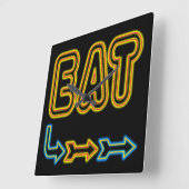 Essen Retro Neon Kunst Küche Uhr (Winkel)