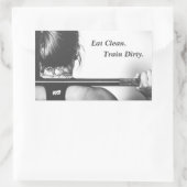 Essen sauber, Zug schmutzig Rechteckiger Aufkleber (Tasche)