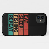 Essen Schlaf angeln wiederholen Retro für ihn Not  Case-Mate iPhone Hülle (Rückseite (Horizontal))