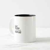 Essen Schlaf Anime wiederholen Zweifarbige Tasse (Vorderseite Links)