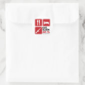 Essen Schlaf AR-15 - Rot Runder Aufkleber (Tasche)