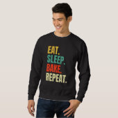 Essen Schlaf Backen Backbäckerei Backbaker Cool Ba Sweatshirt (Vorne ganz)