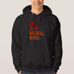 Essen Schlaf Baseball Coolen Spielertrainer Fan Co Hoodie