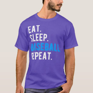 Essen Schlaf Baseball Coolen Spielertrainer Fan Co T-Shirt