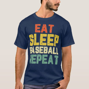 Essen Schlaf Baseball Cooler Spieler Trainer Cool T-Shirt