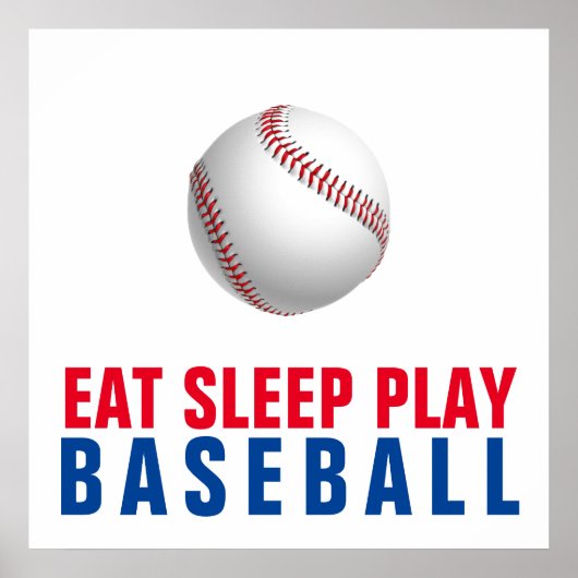 Essen Schlaf Baseball spielen Poster (Vorne)