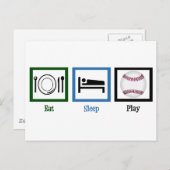 Essen Schlaf Baseball spielen Postkarte (Vorne/Hinten)