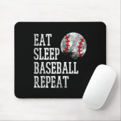 Essen Schlaf Baseball Wdh. Coach Team Spieler Männ Mousepad (Mit Mouse)