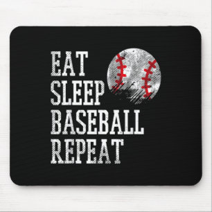 Essen Schlaf Baseball Wdh. Coach Team Spieler Männ Mousepad