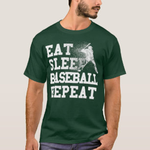 Essen Schlaf Baseball Wiederholen Lustig Vintage B T-Shirt