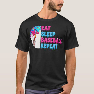 Essen Schlaf Baseball Wiederholen Lustige Jungen B T-Shirt