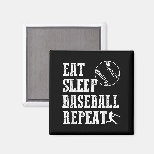 Essen Schlaf Baseball Wiederholung Batter Life Srt Magnet (Vorderseite/Rückseite)