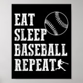 Essen Schlaf Baseball Wiederholung Batter Life Srt Poster (Vorne)
