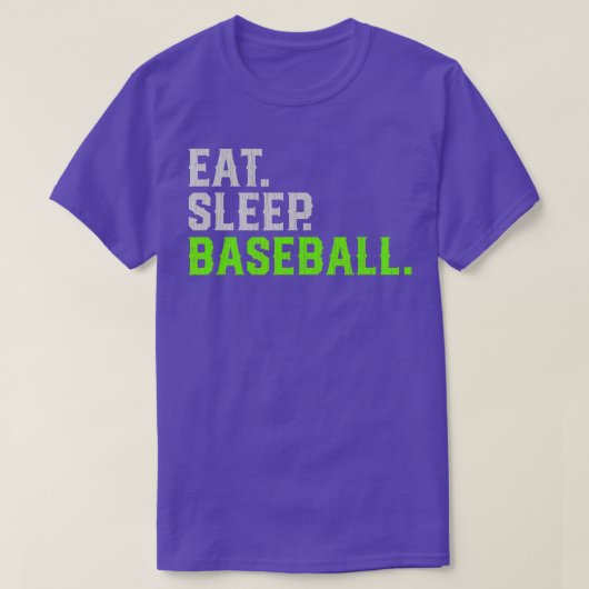 Essen Schlaf Baseball Wiederholung TShirt (Design vorne)