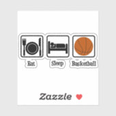 Essen Schlaf Basketball Aufkleber (Blatt)