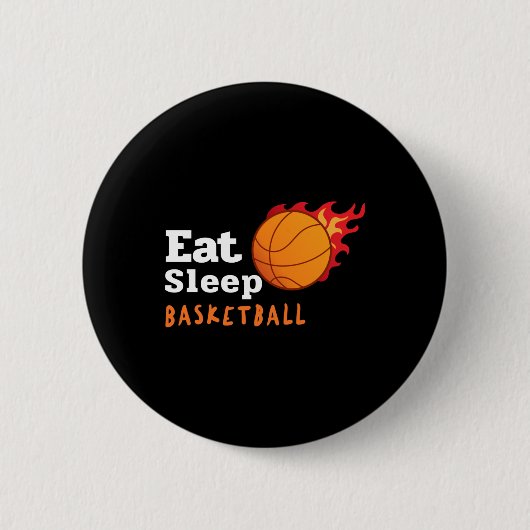 Essen Schlaf Basketball Button (Vorderseite)