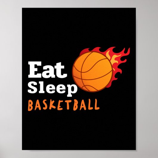 Essen Schlaf Basketball Poster (Vorne)