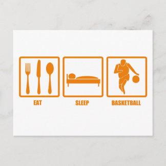 Essen Schlaf Basketball Postkarte
