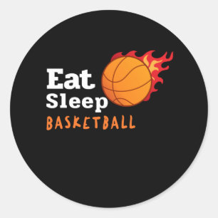 Essen Schlaf Basketball Runder Aufkleber