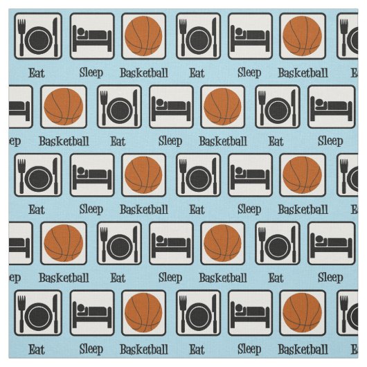 Essen Schlaf Basketball Stoff (Muster)