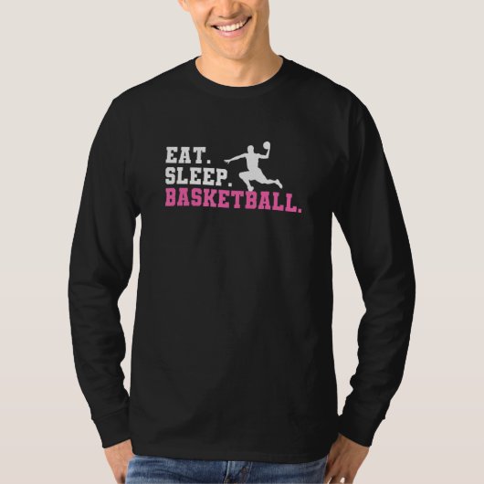 Essen Schlaf Basketball T-Shirt (Vorderseite)
