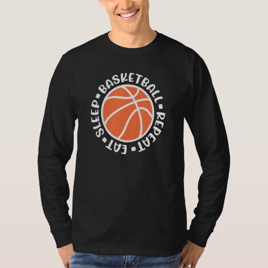 Essen Schlaf Basketball Wiederholen Boys Girls Bas T-Shirt (Vorderseite)