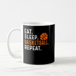 Essen Schlaf Basketball Wiederholen Funny Basketba Kaffeetasse