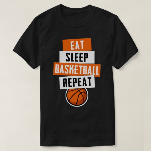 Essen Schlaf Basketball Wiederholen Funny Basketba T-Shirt (Design vorne)