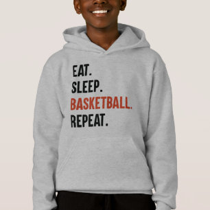 Essen Schlaf Basketball Wiederholen Kids Hoodies