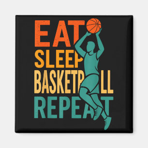 Essen Schlaf Basketball wiederholen  Magnet