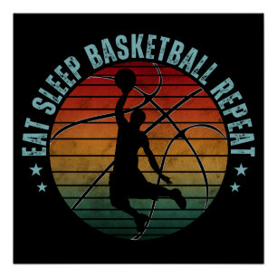 ESSEN SCHLAF BASKETBALL WIEDERHOLEN POSTER