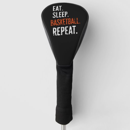Essen Schlaf Basketball Wiederholen Retro Vintag Golf Headcover (Vorderseite)