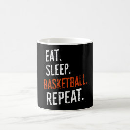 Essen Schlaf Basketball Wiederholen Retro Vintag Kaffeetasse