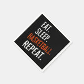Essen Schlaf Basketball Wiederholen Retro Vintag Serviette (Ecke)