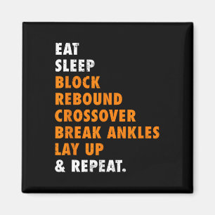 Essen Schlaf Basketball Wiederholen Spaß Geschenk Magnet