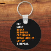 Essen Schlaf Basketball Wiederholen Spaß Geschenk Schlüsselanhänger (Vorderseite)