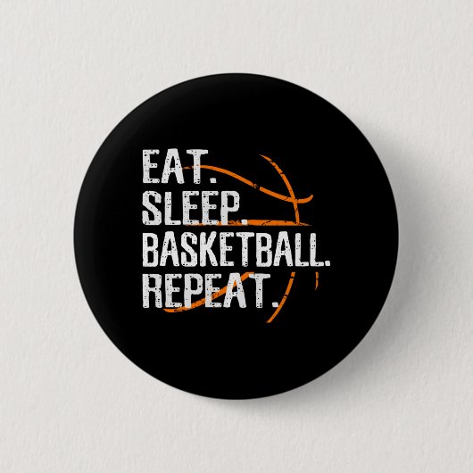 Essen Schlaf Basketball Wiederholung - Geschenk fü Button (Vorderseite)