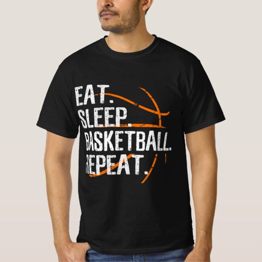 Essen Schlaf Basketball Wiederholung - Geschenk fü T-Shirt (Vorderseite)