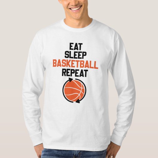 Essen Schlaf Basketball Wiederholung Geschenk Idee T-Shirt (Vorderseite)