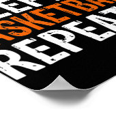 Essen Schlaf Basketball Wiederholung Geschenk Poster (Ecke)