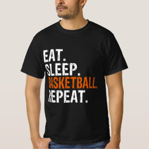 Essen Schlaf Basketball Wiederholung Geschenk T-Shirt