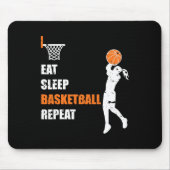 Essen Schlaf Basketball Wiederholung Girls Basketb Mousepad (Vorne)