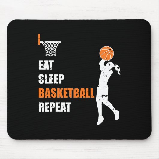 Essen Schlaf Basketball Wiederholung Girls Basketb Mousepad (Vorne)