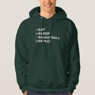 Essen Schlaf Basketball Wiederholung Hoodie