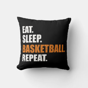 Essen Schlaf Basketball Wiederholung Hoodie Kissen