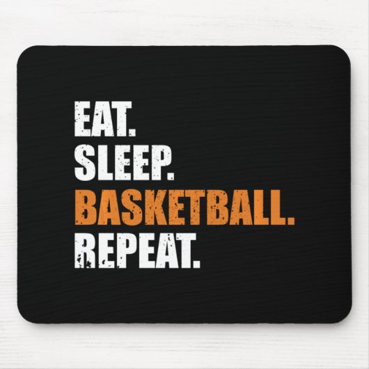 Essen Schlaf Basketball Wiederholung Hoodie Mousepad (Vorne)