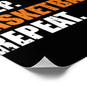 Essen Schlaf Basketball Wiederholung Hoodie Poster (Ecke)