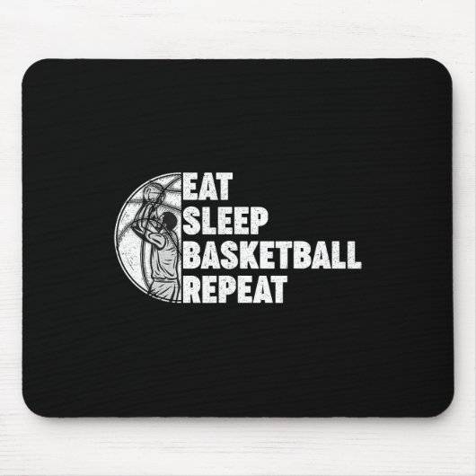 Essen Schlaf Basketball Wiederholung Teens Girls B Mousepad (Vorne)