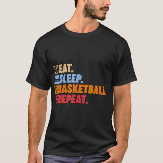 Essen Schlaf Basketball Wiederholung Teens Girls B T-Shirt (Vorderseite)