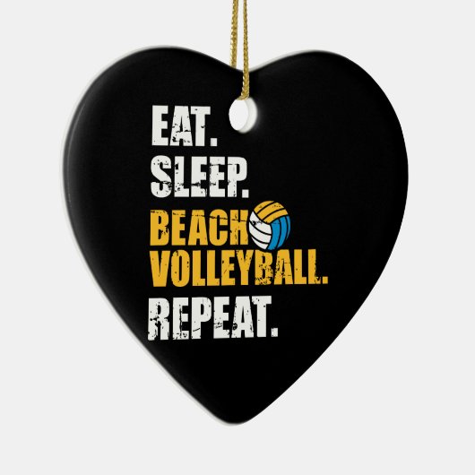 Essen Schlaf Beach Volleyball wiederholen Keramik Ornament (Rechts)